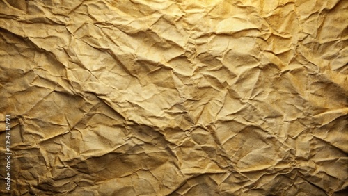 A Detailed Close-Up of Crumpled Paper, Revealing the Intricate Network of Folds and Creases, with a Gentle Warm Glow Emanating from Within