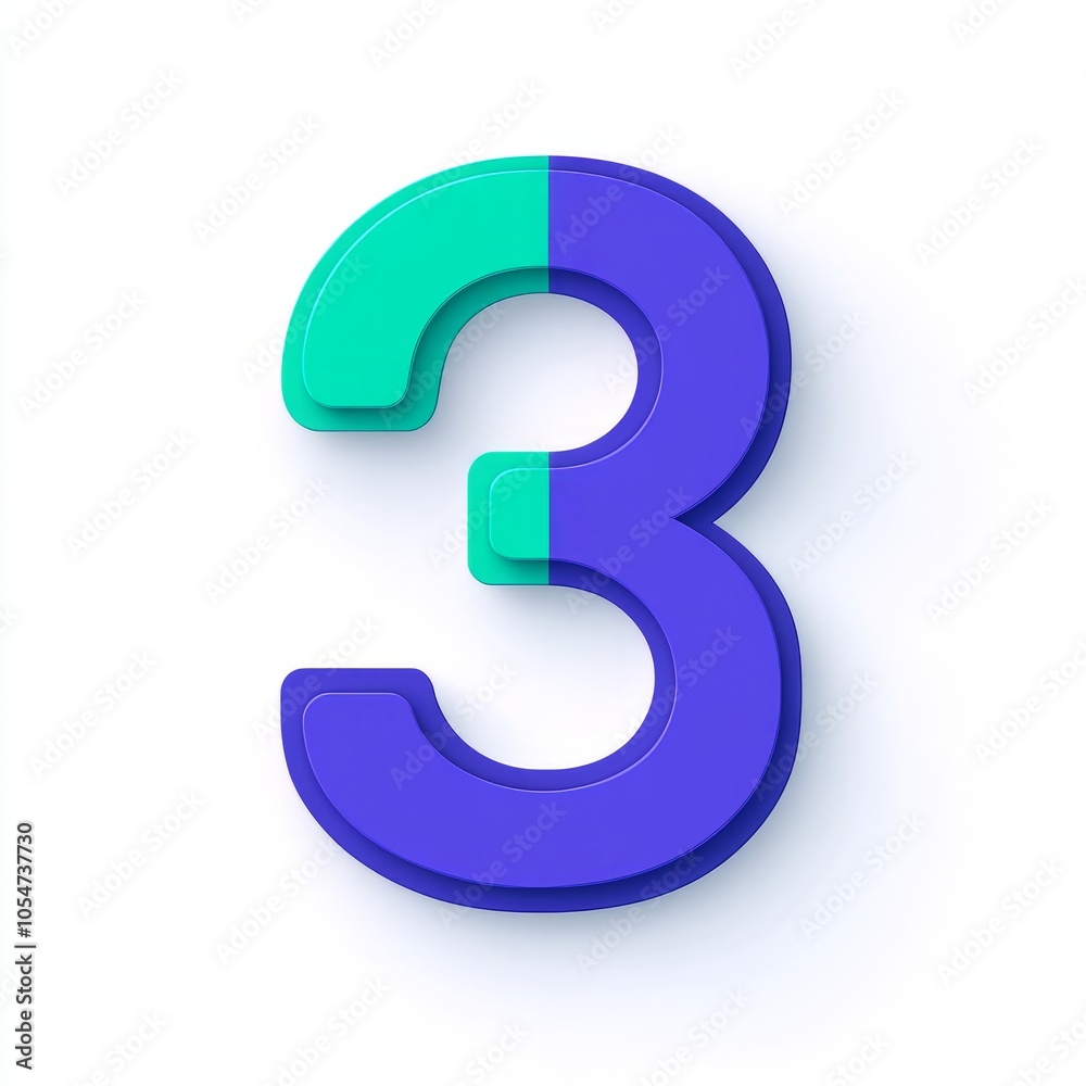 A stylized number three in vibrant colors, designed for visual appeal. A stylized number three in vibrant colors, designed for visual appeal.