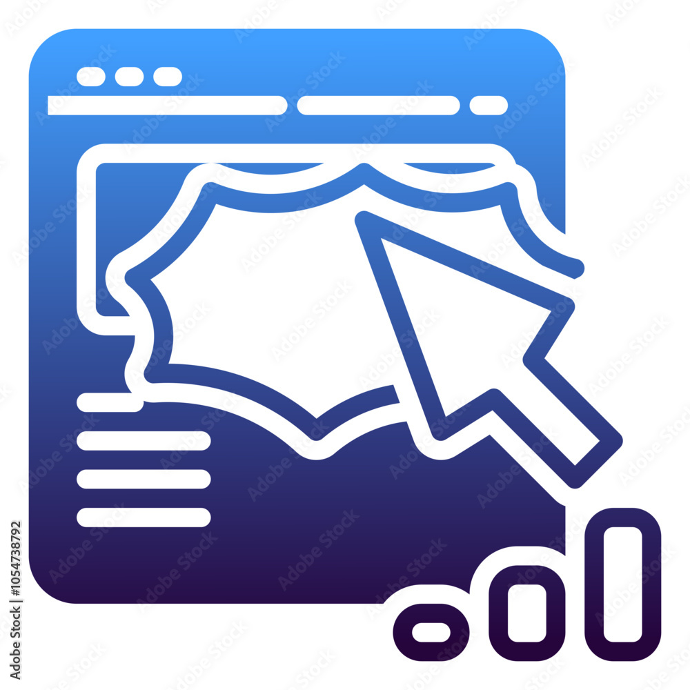 Click Through Rate icon, gradient icon style Click Through Rate icon, gradient icon style