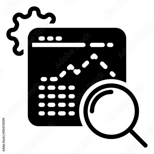 Analysis icon, glyph icon style