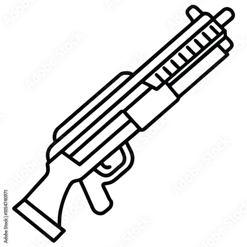 Weapons vector hand-drawn vector illustration Isolated white background.