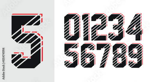 Jersey number typography vector file 