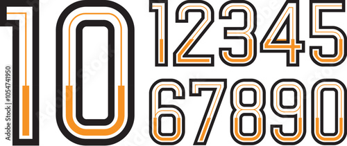 Modern Football Jersey number design typography