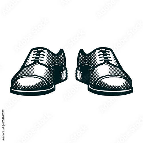 shoe retro fashion halftone vintage vector illustration template design