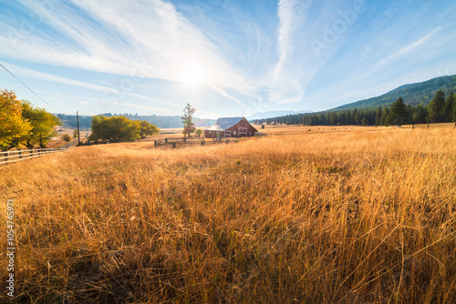 Scenic Barn And Horse Corral
