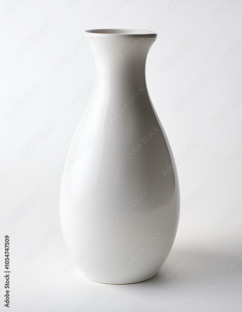 White ceramic vase on white background White ceramic vase on white background