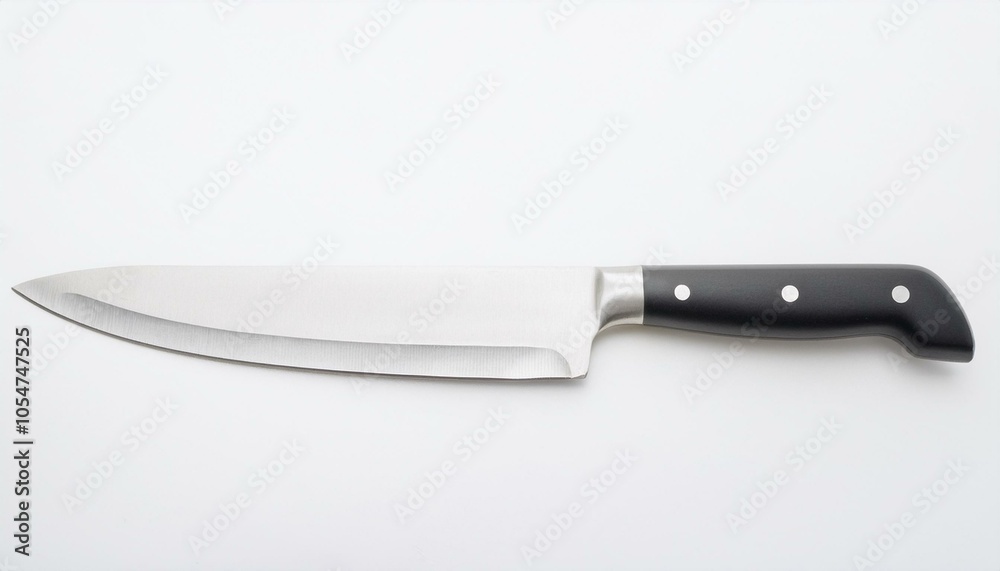 Sharp chef's knife on white Sharp chef's knife on white