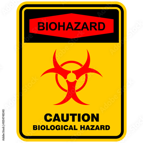 Caution, Biohazard infectious waste, sign vector