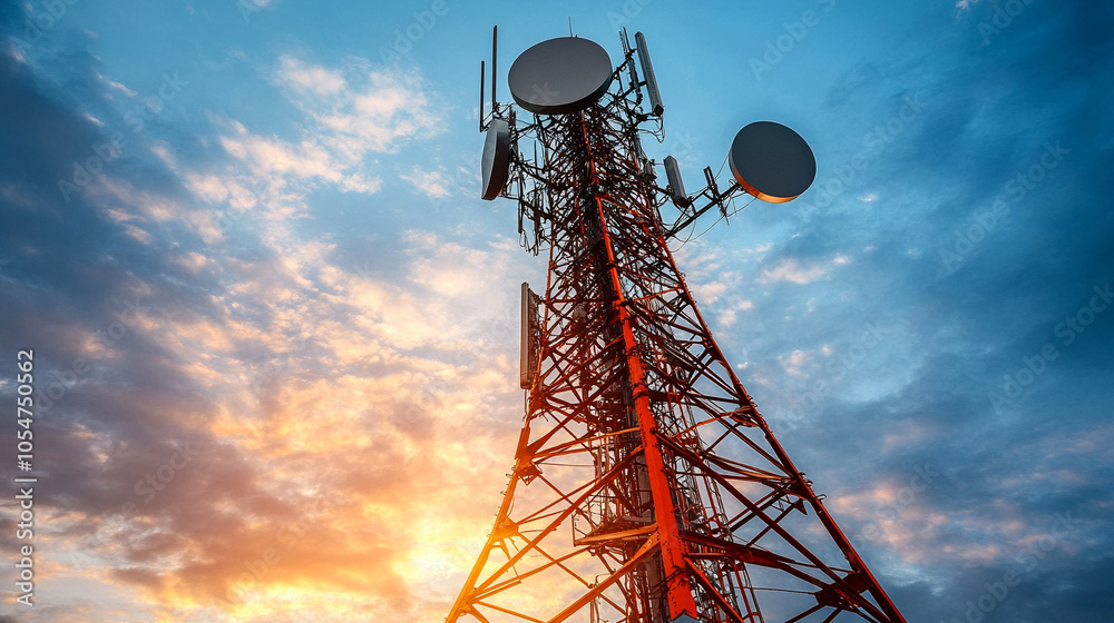 custom made wallpaper toronto digitaltelecommunication towers rising against a clear blue sky, symbolizing connectivity and the rapid advancement of technology in our modern society