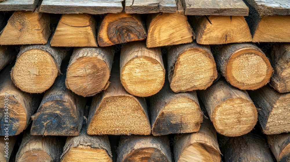Stacked logs showcasing their circular ends, ready for use in construction or firewood. Stacked logs showcasing their circular ends, ready for use in construction or firewood.