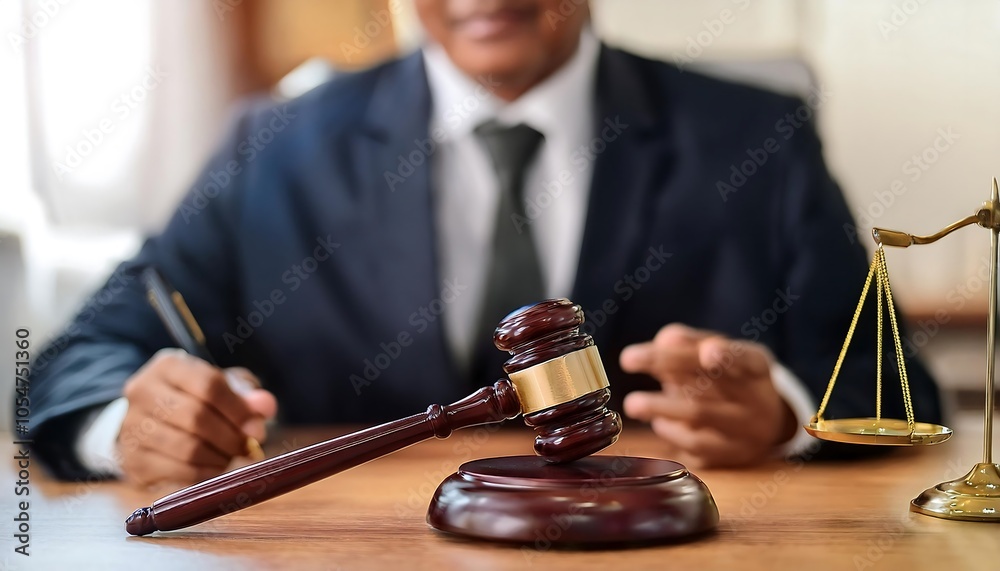 Close-up of a legal judge hammer and a lawyer, Divorced parents, and alimony, Concept of chi Close-up of a legal judge hammer and a lawyer, Divorced parents, and alimony, Concept of chi