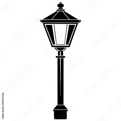 vintage street lamp silhouette