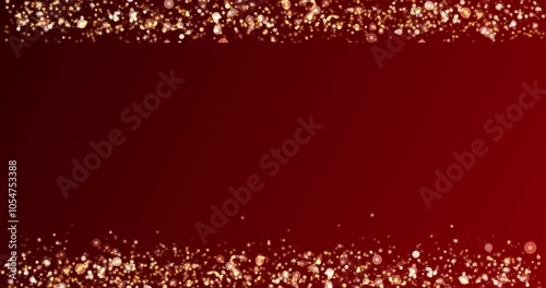Christmas Lights Frame – Falling Particle Lights with red Bg for Festive Overlays. Perfect for Enhancing Christmas Projects as Backgrounds for Scenes, Titles, and Logos, Adding a Magical Holida