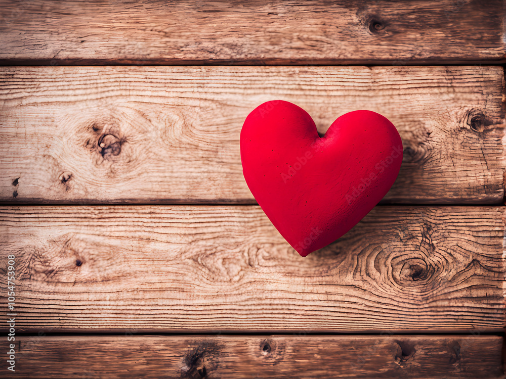 Heart on a wooden table. Valentines Day greeting card. Heart on a wooden table. Valentines Day greeting card.