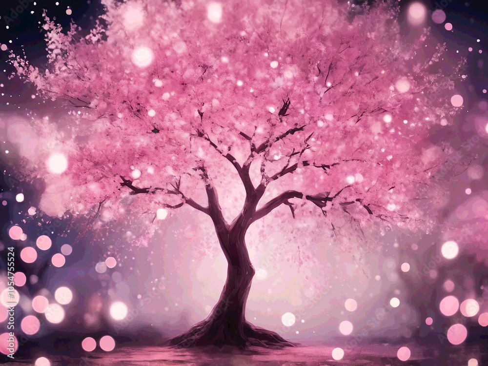 abstract Bokeh Pink light dot in christmas new year decoration blur Sakura tree beautiful background abstract Bokeh Pink light dot in christmas new year decoration blur Sakura tree beautiful background