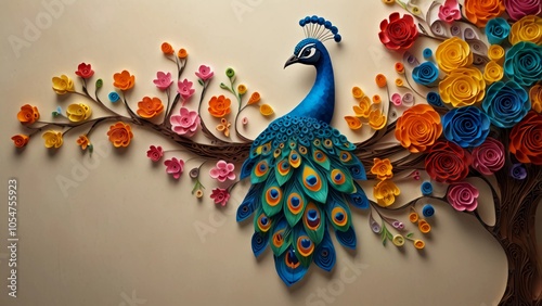 peacock feather on the wall