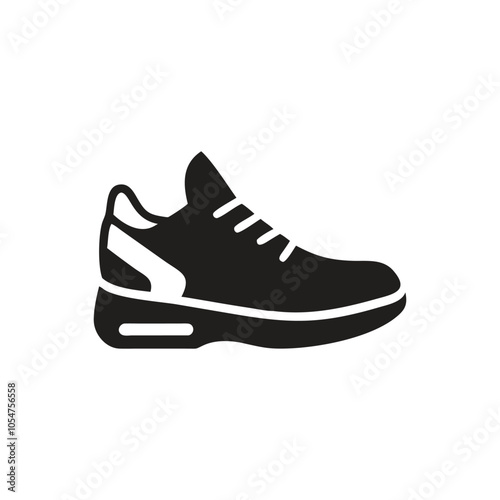 Athletic shoe icon on white background