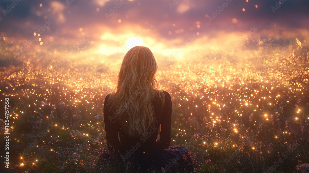 woman stands in the background, gazing at a vibrant celebration filled with lights and joyful moments. This scene embodies reflection, connection, and the beauty of shared experiences woman stands in the background, gazing at a vibrant celebration filled with lights and joyful moments. This scene embodies reflection, connection, and the beauty of shared experiences