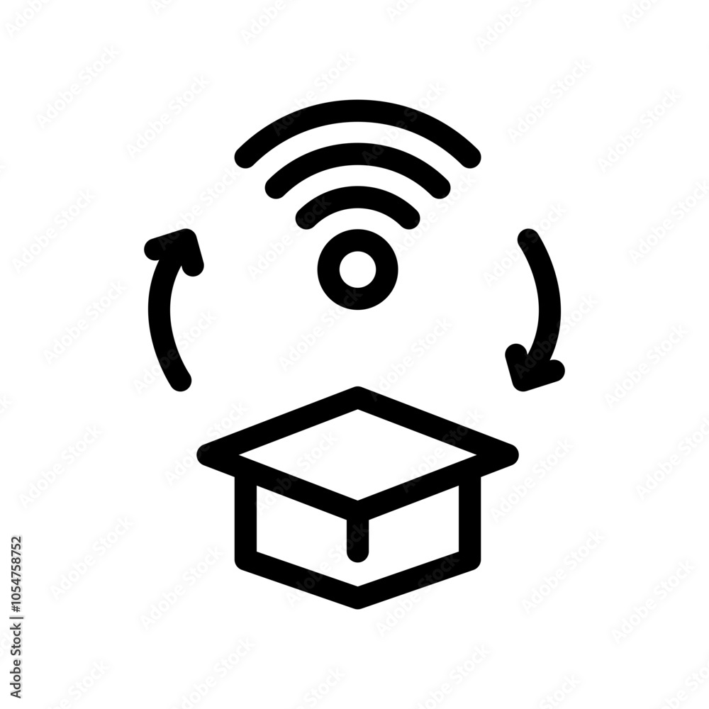 online hat graduation outline style online hat graduation outline style