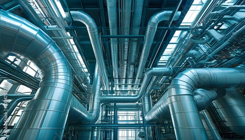 Intricate Industrial Architecture Featuring a Massive Pipe Infrastructure