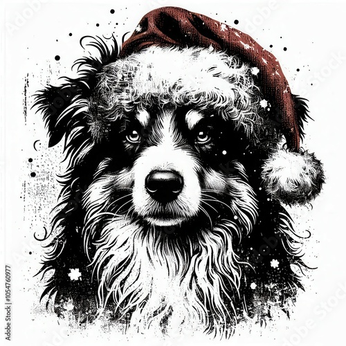Joyful Santa Australian Shepherd Dog Celebrating the Holiday Season in Style