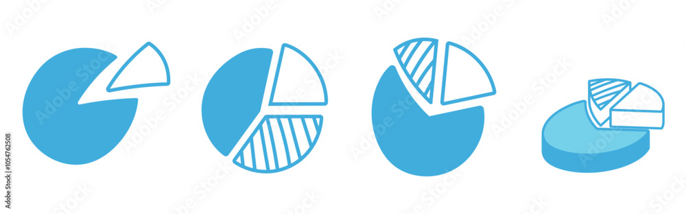 doodle hand drawing pie chart diagram blue monochrome doodle hand drawing pie chart diagram blue monochrome