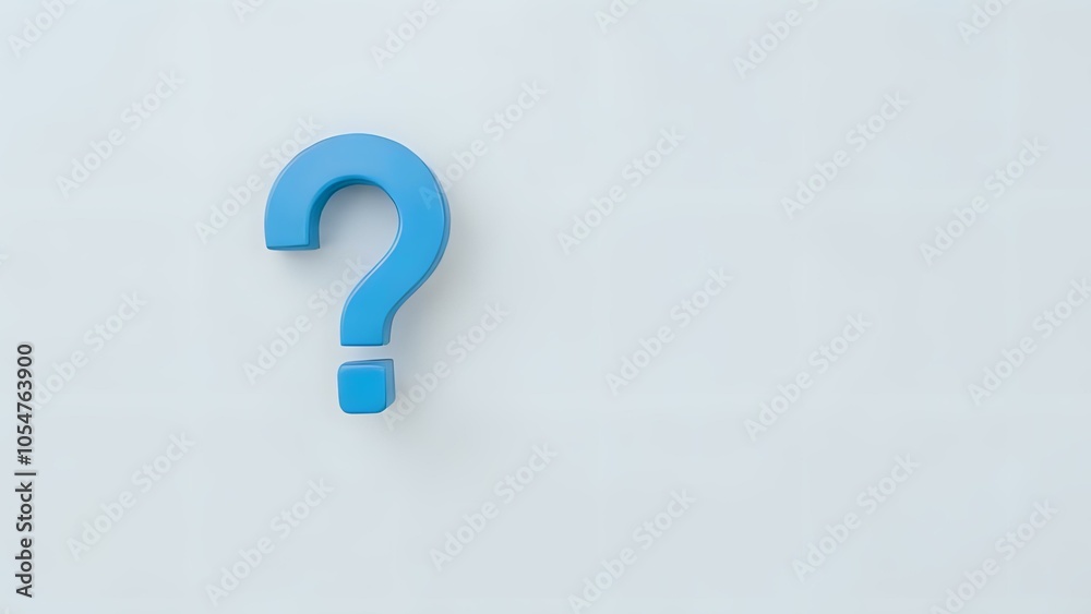 Floating Question Mark on Grey Background