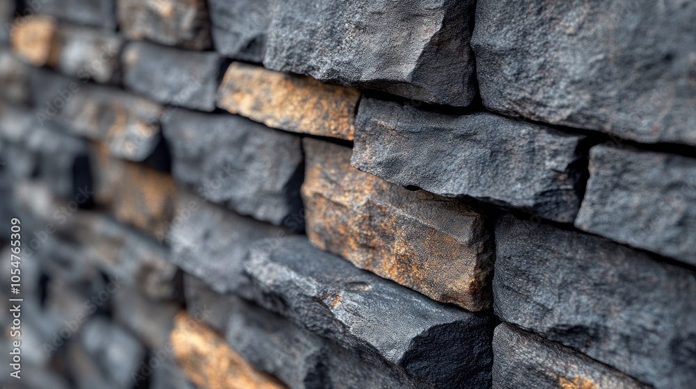 Close-up view of textured stone wall with varying colors. Close-up view of textured stone wall with varying colors.