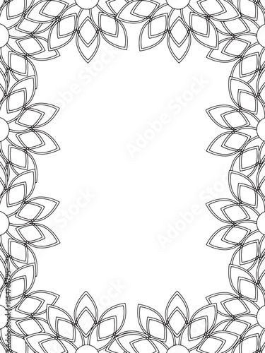 All these designs are hand-drawn and unique Flower Border is a Beautiful black and white illustration for aadult coloring book, This is a printable Beautiful Zentangle Coloring page for KDP Interior,