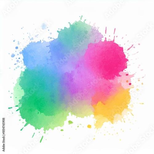 watercolor paint stain splatter isolated