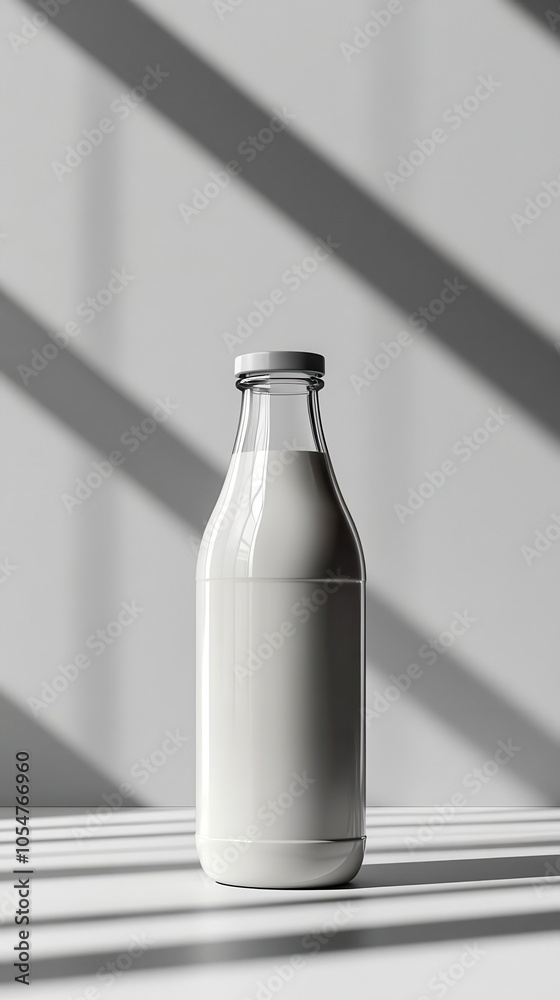 bottle of milk isolated on a clean white background emphasizing simplicity and freshness with highlights reflecting off the smooth surface suggesting purity and nourishment bottle of milk isolated on a clean white background emphasizing simplicity and freshness with highlights reflecting off the smooth surface suggesting purity and nourishment