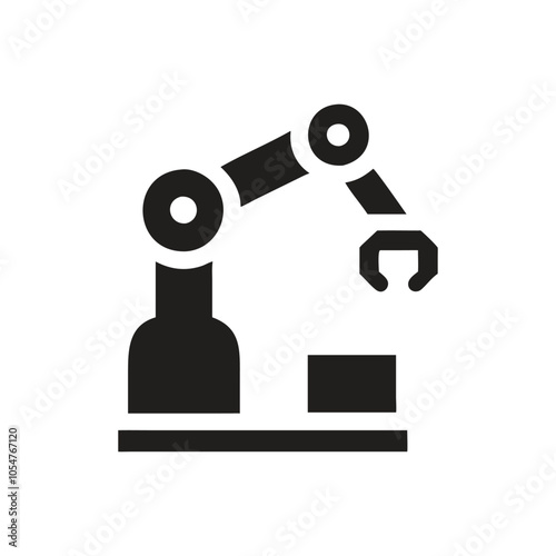 Automated production line icon on white background