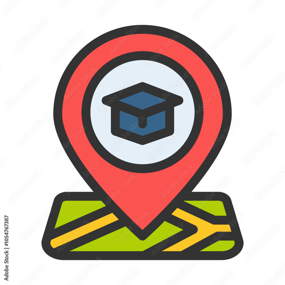 location learning online filled style location learning online filled style