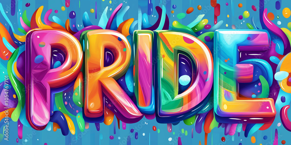 Vibrant pride lettering celebrating lgbtq+ community and equality Vibrant pride lettering celebrating lgbtq+ community and equality