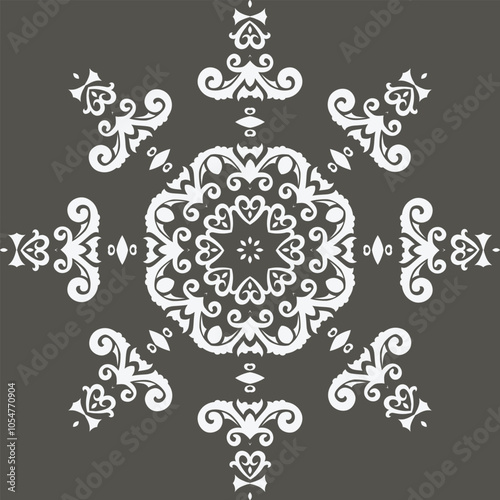 Damask Floral Patterns Ornament Arabic Pattern Mehndi Designfolk Embroidery, Aztec Ornament Print. Design for Carpet, Wallpaper, Clothing, Wrapping, Fabric