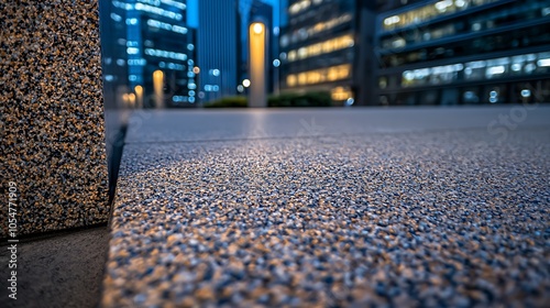 Urban Cityside Modern Architecture and Stone Textures in Downtown Evening Setting : Generative AI photo