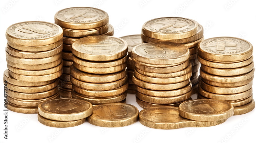 Stacks of Gold Coins Symbolizing Wealth and Financial Success : Generative AI Stacks of Gold Coins Symbolizing Wealth and Financial Success : Generative AI