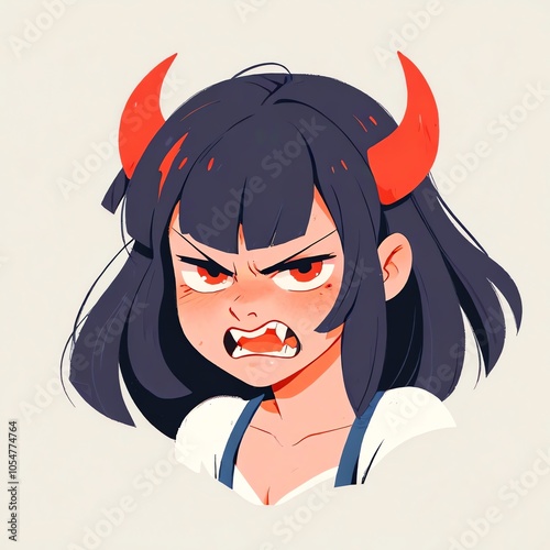 Angry Demon Girl Illustration photo