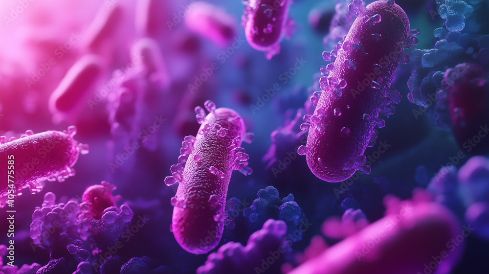 Illustration of Prebiotics Supporting Digestive Health with Holographic Visualization of Nourished Gut Bacteria and Smooth Digestion Illustration of Prebiotics Supporting Digestive Health with Holographic Visualization of Nourished Gut Bacteria and Smooth Digestion