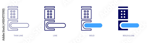 Handle icon in 4 different styles. Thin Line, Line, Bold, and Bold Line. Duotone style. Editable stroke