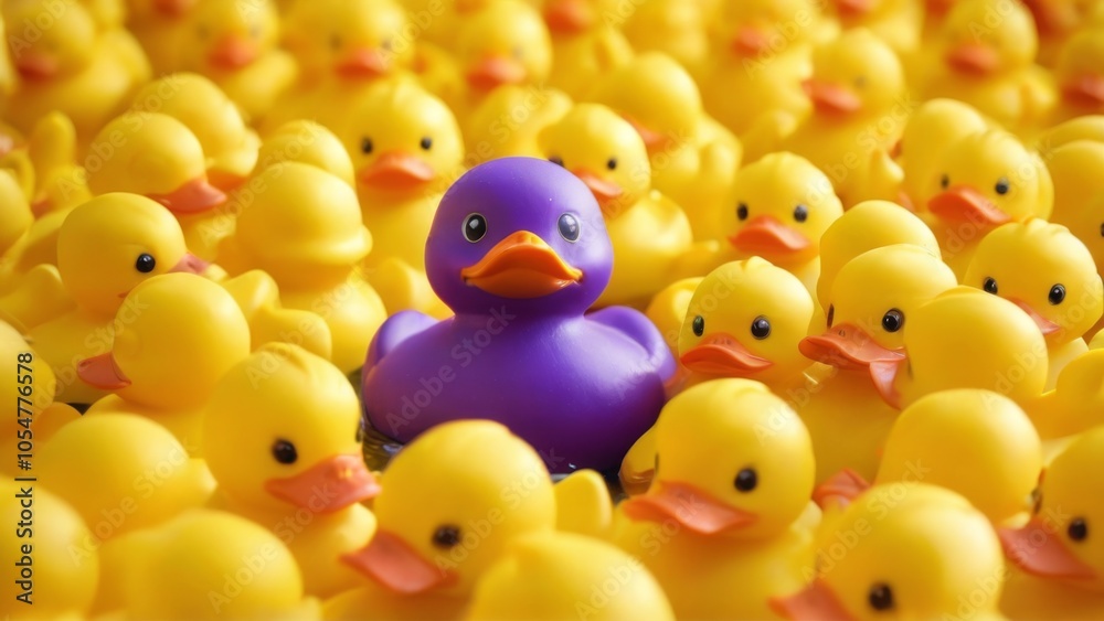 Colorful Rubber Duck Toy Group Floating in Water, Perfect for Children's Bath Time Fun, Isolated on White Background. Colorful Rubber Duck Toy Group Floating in Water, Perfect for Children's Bath Time Fun, Isolated on White Background.