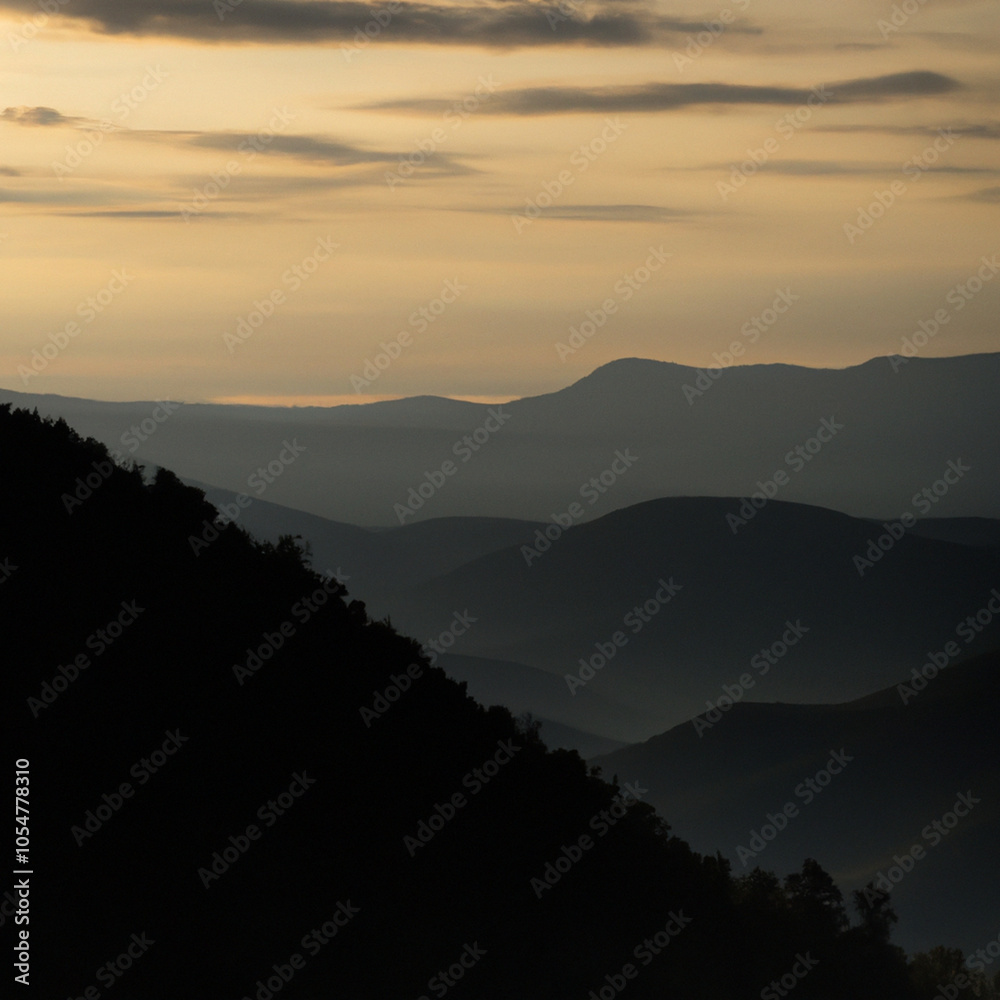 sunset in the mountains