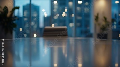 Wallpaper Mural Evening City View from Office Window with Blurry Lights and Urban Aesthetic : Generative AI Torontodigital.ca