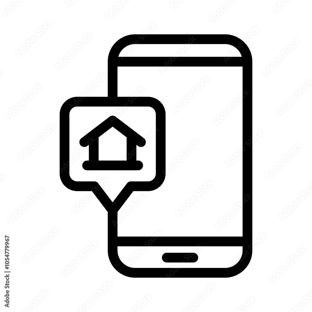 smartphone control home outline style