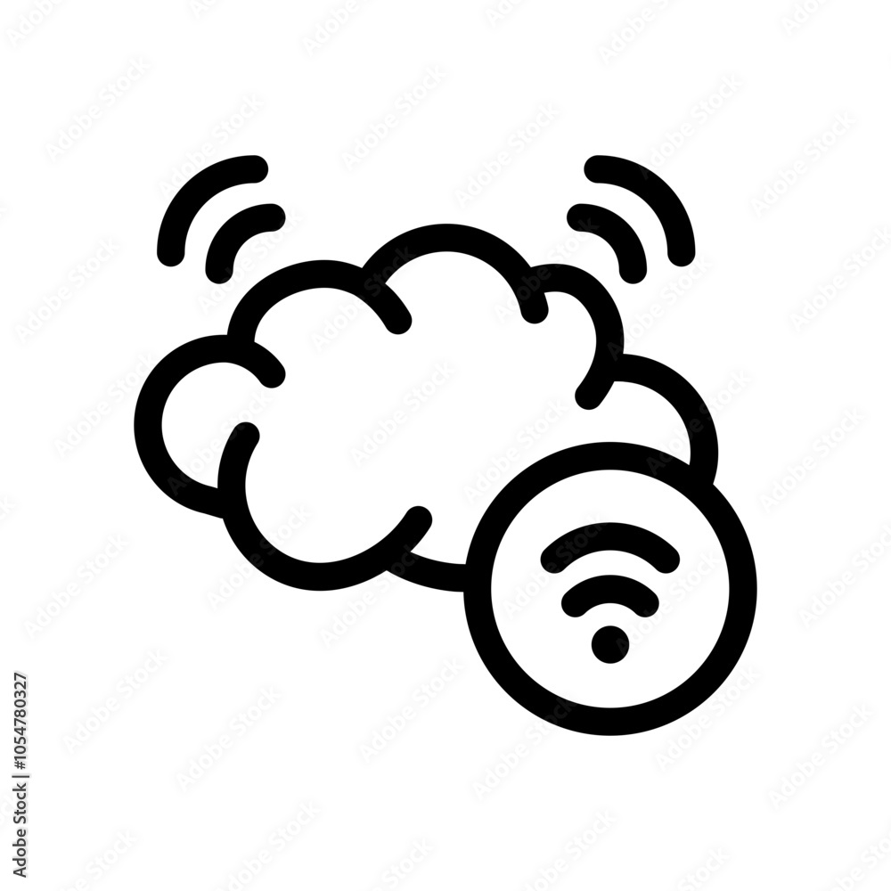 smart cloud connection outline style smart cloud connection outline style