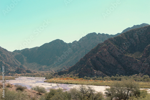 River and mountains combine to transform the landscape