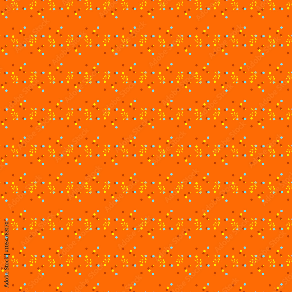Orange Series Abstract geometric seamless pattern Small blue yellow brown polka dots , confetti on an orange background Orange Series Abstract geometric seamless pattern Small blue yellow brown polka dots , confetti on an orange background