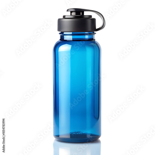 blue water bottles isolated on white background | bottle of water