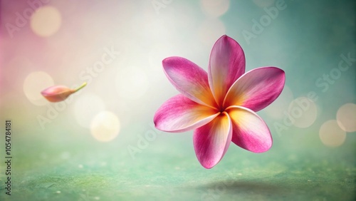 Falling pink plumeria flower on soft background, plumeria, flower, falling, pink, petals, nature, tropical, exotic, soft, delicate