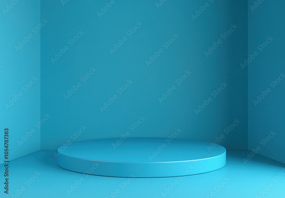 Blue Podium Mockup. Blue Podium Mockup.